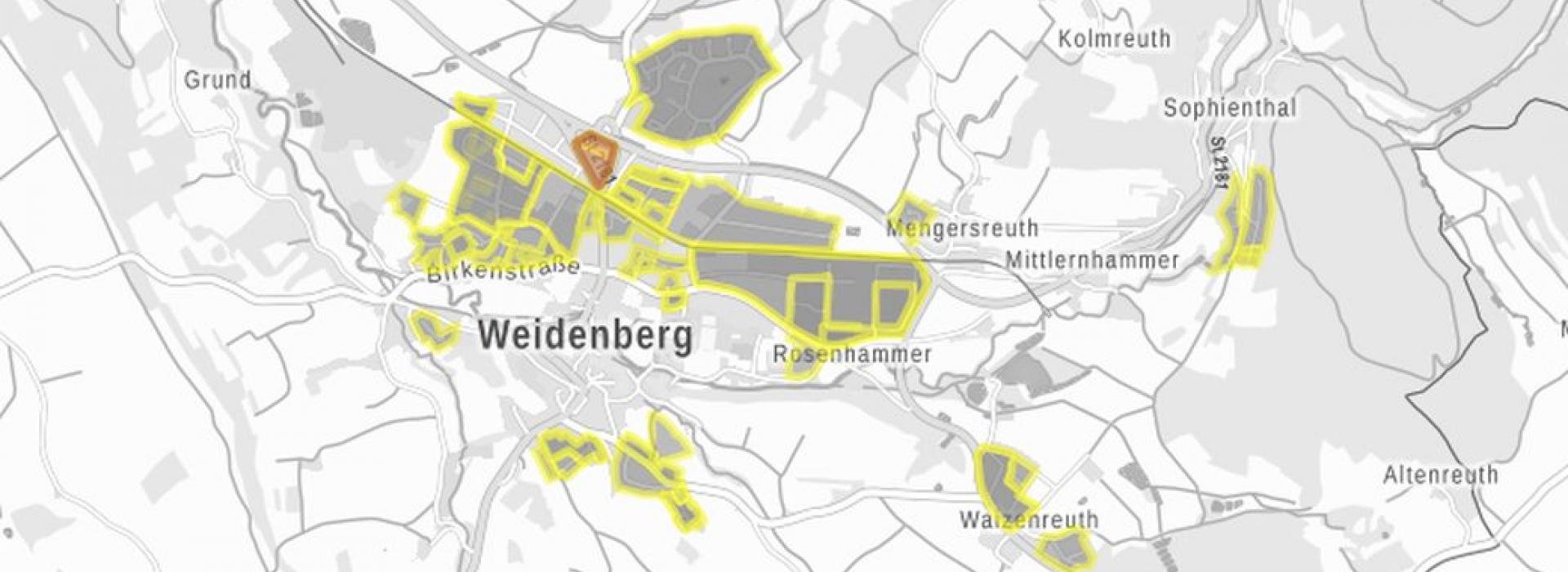 Übersicht Weidenberg im Geoportal Bayern